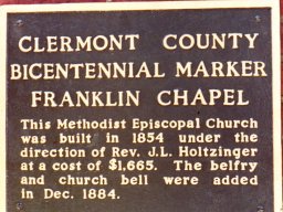 Markers &raquo; markers &raquo; Monroe Twp &raquo; FRANKLIN CHAPEL , Methodist Episcopal Church,; Monroe Twp